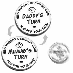 1pcs 양면 새 부모 결정 동전 임신 선물 새 아빠 엄마 선물 처음으로 아빠 엄마 재미 있은 아기 선물