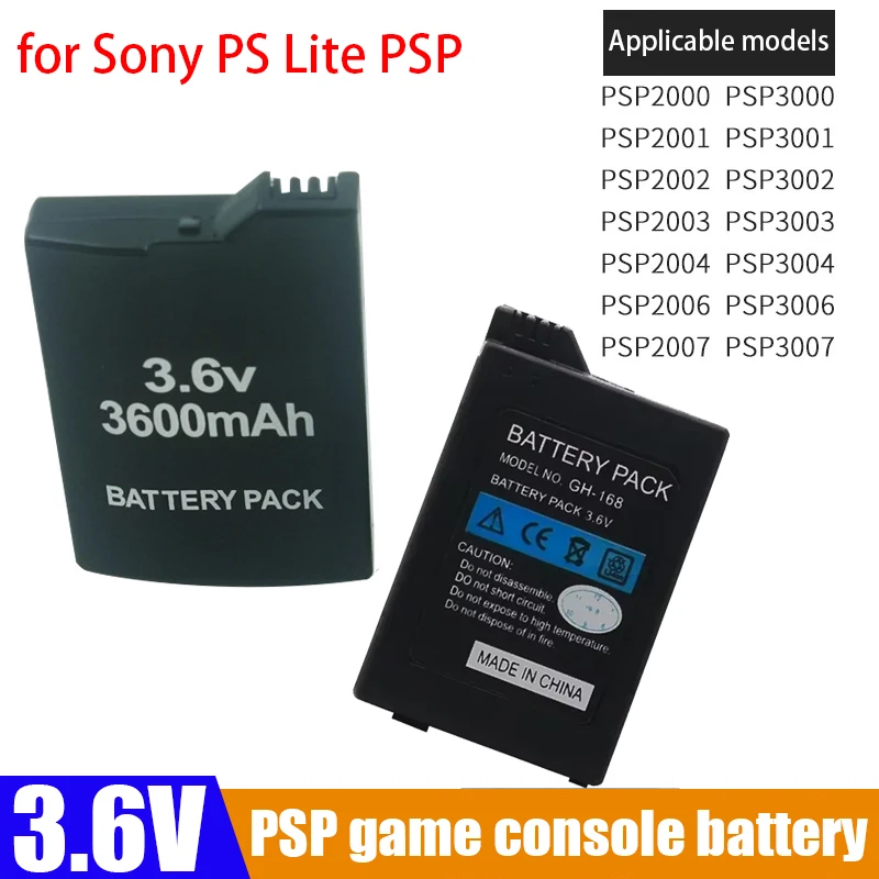 Sony PS Lite PSP 2th PSP-2000 PSP-3000 PSP-3004 게임 콘솔 충전식 호스트 배터리 용 3.6V 3600mAh 내장 배터리