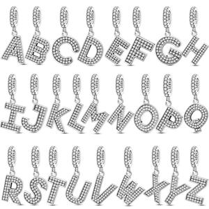 새로운 925 스털링 실버 참 비즈 26개 알파벳 A-Z 펜던트 비즈 여성용 오리지널 팔찌 DIY 쥬얼리 제작