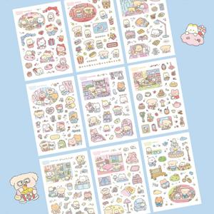 귀여운 만화 동물 곰 스티커 핸드북 일기 플래너 노트 스크랩북 편지지 DIY 장식 방수 스티커