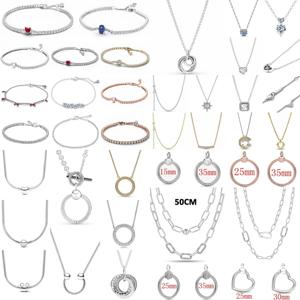 새로운 925 실버 하트 모양의 사각형 꽃 팔찌 목걸이 유럽 여성에게 적합한 절묘한 고품질 보석 선물