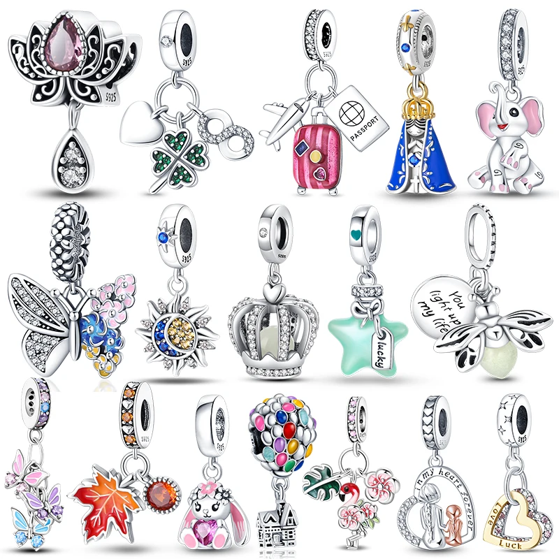 925 실버 참, 핫 펜던트 참 비즈, 오리지널 3mm 팔찌, 뱅글, 목걸이에 맞는 여성용 럭셔리 DIY 쥬얼리, 축제 선물