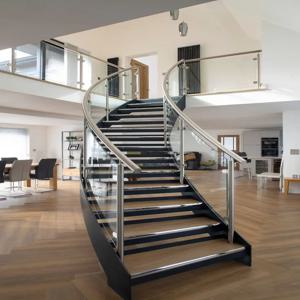 맞춤형 모듈식 불투명 유리 난간 간편 설치 U자형 채널 시스템 (정원, 호텔, 쇼핑몰용) 측면 장착 유리 펜싱