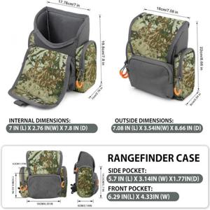 쌍안 하네스 가슴 팩 전술 조정 가능한 대용량 위장 Bino 케이스 (거리 측정기 방수 주머니 포함)