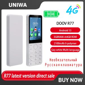 DOOV R77 4G 스마트 안드로이드 터치 스크린 키패드 휴대폰 카메라 없음 3GB+32GB 추가64GB 카드 2100mAh 2.8인치 스마트폰 키보드
