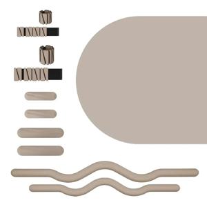 친환경 논슬립 맞춤 로고 타원형 아치 PU 천연 고무 블랙 필라테스 세트 자체 브랜드 요가 매트 세트 근력 운동