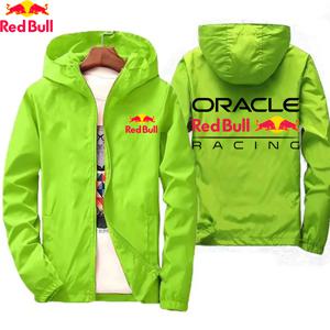 새로운 레드 불 레이싱 팀 봄과 가을 후드 지퍼 자켓 남성용 방수 윈드 브레이커 캐주얼 패션 야외 스포츠웨어