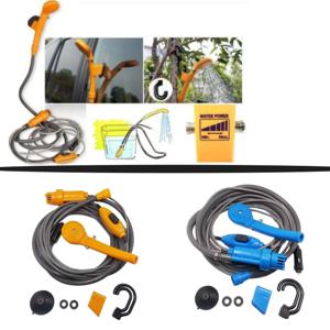 휴대용 12V 자동차 샤워 키트 담배 라이터 플러그와 야외 캠핑 여행 세척 도구 고압 물 청소 시스템