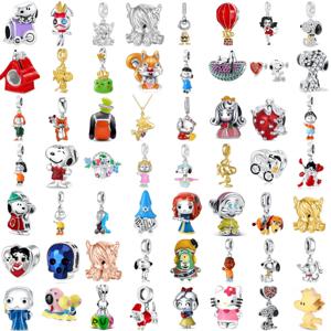 2025 새로운 뜨거운 판매 925 실버 레드 뜨거운 공기 풍선, 집, 개, 고양이, 소년, 소녀 구슬 펜던트, 원래 팔찌 DIY 절묘한 보석