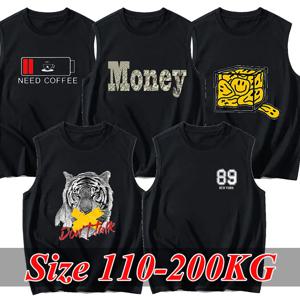 코튼 남성 탱크 탑 여름 플러스 사이즈 10XL 12XL 14XL 민소매 티셔츠 오버 사이즈 루즈 베스트 o 넥 티셔츠 200KG 탑 의류