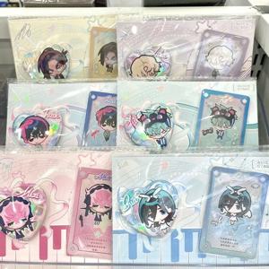 공식 애니메이션 에일리언 스테이지 틸 이반 루카 수아 미지 현 코스프레 하트 모양 레이저 배지 만화 카드 엠블럼 카드 선물 장난감