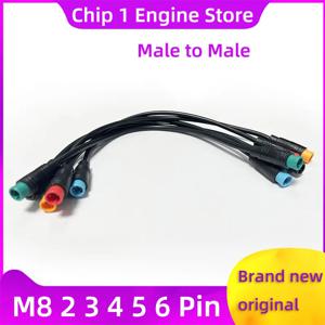 M8 연장 케이블 남성-남성 2/3/4/5/6Pin Julet 전기 자전거 플러그 방수 커넥터 브레이크 신호 센서 전기 와이어