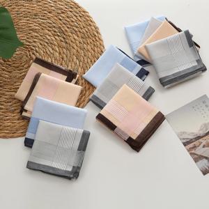 남성용 순면 손수건, 구식 얇은 땀 닦는 원사 염색 손수건, 결혼식 시즌, 아버지의 날 선물, 신사 플랩 포켓 바지 스카프