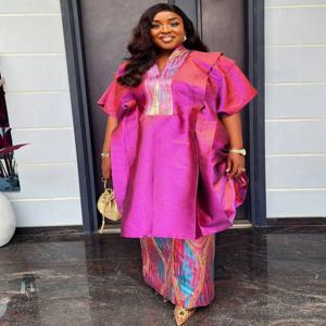 여성용 전통 아프리카 드레스 고급 웨딩 파티 생일 로브 플러스 사이즈 드레스 & 스커트 2종 세트 2025 아프리카 의류