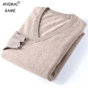 가을 남성 V넥 따뜻한 풀오버 스웨터 단색 슬림 캐주얼 스웨터 긴팔 남성 기본 단색 트렌드 아우터