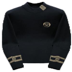 트렌디한 자수 라운드넥 스웨터 가벼운 럭셔리 캐주얼 남성 셔츠 슬림핏 다용도 베이스 레이어 셔츠 가을용