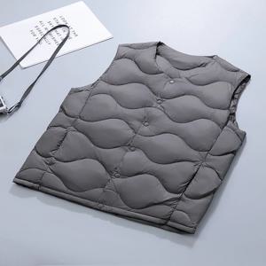 플러스 사이즈 경량 다운 베스트 남성용 V넥 탈부착 가능한 어깨 패드 실내외 착용 비즈니스 캐주얼 화이트 덕 다운 이너