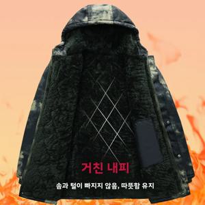 겨울 두꺼운 플리스 안감 면 작업복 코트 남성용 롱 스타일 냉장 보관 방한 야외 따뜻한 의류 청년 패션