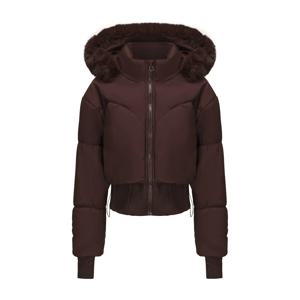 여성용 파카 숏 코트 후드 지퍼 풀 슬리브 두꺼운 따뜻한 Y2K 스트리트웨어 우아한 스플라이스 작업복 가을 겨울 2025