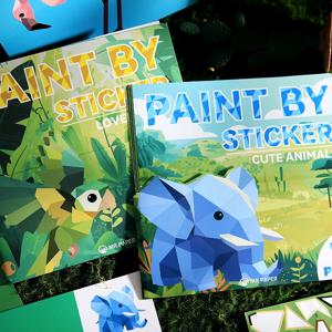 미스터 페이퍼 14개입/봉지 스티커북 학생용 수제 3D 기하학 콜라주 DIY 스티커 조기 교육용 스티커 저널용