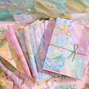 160매 핑크 스크랩북 종이 키트 - 진주 금도금 비접착 배경지 플래너 액세서리 불렛 저널용