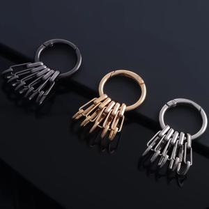 금속 O 링 스프링 클립 5개 후크 버클 DIY용 오픈형 원형 카라비너 키체인 클립 후크 버클 커넥터