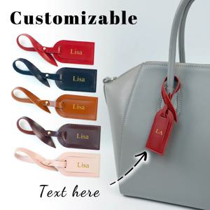 맞춤형 이름 PU 가죽 고급 심플 여행가방 액세서리 수하물 태그, 탑승권, 식별 플레이트