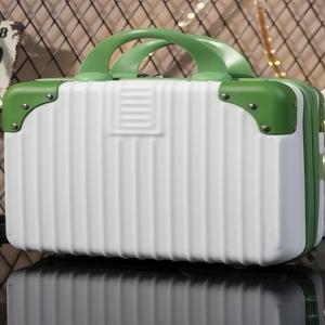 미니 레트로 핸드헬드 러기지 박스 4인치 단색 모서리 보호 학생용 메이크업 박스 여행용 캐리어 휴대용 휴가 선물 박스