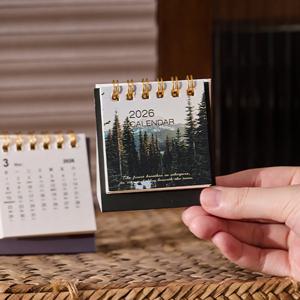 2026 미니 데스크탑 캘린더 작고 귀여운 테이블 플래너 사무실 가정용 책상 장식 휴대용 일정 관리기 새해 선물