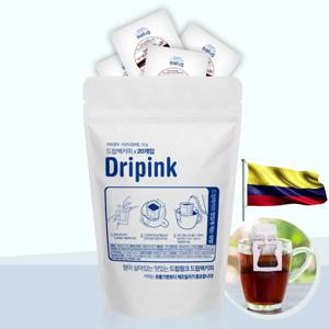 드립핑크 콜롬비아 10g x 20봉 드립백커피(지퍼백포장) 티백 커피백 귤 초콜렛 아몬드 사과