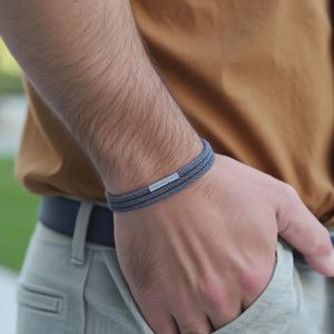 패션 멀티레이어 3mm 스트링 남성 팔찌 의류 액세서리 실버 클라스프 수제 직조 행운 팔찌 새해 남성용 주얼리