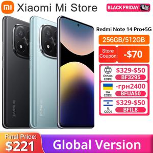 【브랜드+】 샤오미 레드미 노트 14 프로+ 5G 스마트폰 200MP AI 카메라 스냅드래곤 ®   7세대 3 120W 하이퍼차지 6.67 AMOLED 디스플레이