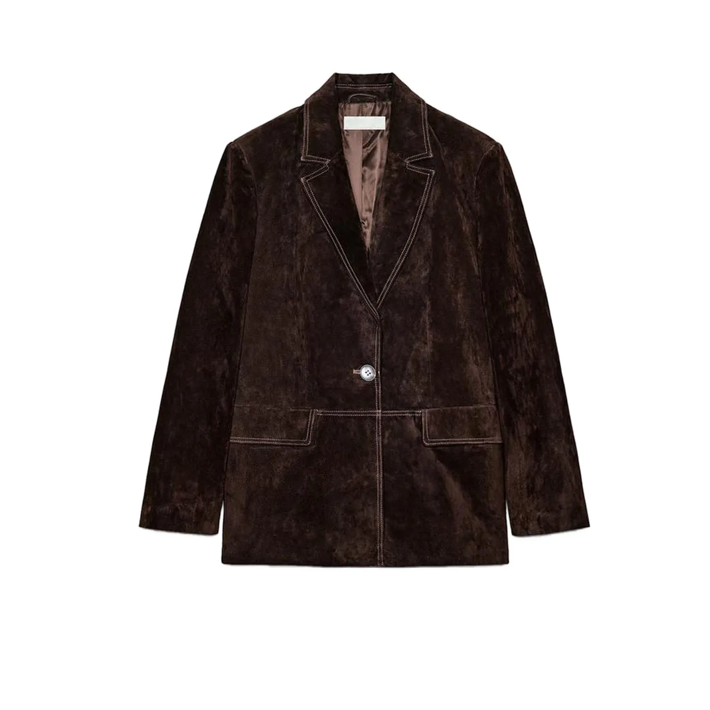 가을 여성 출퇴근 스타일 긴 소매 PU 가죽 숄더 패드 수트 재킷 스트레이트 레그 캐주얼 패션 싱글 버튼