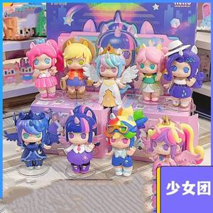 미니월드 블라인드 박스 귀여운 소녀 핑키 파이 서프라이즈 박스 피규어 레인보우 룸 데코 스태츄 어린이 장난감 선물 우정은 마법이다