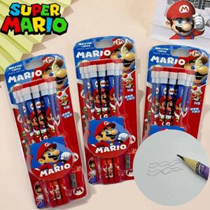 연필 깎이와 12pcs 슈퍼 마리오 연필 클래식 게임 귀여운 학교 문구 사무 용품 그리기 도구 어린이 선물
