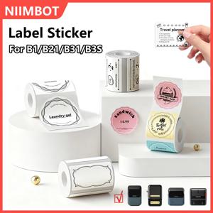 Niimbot 흰색/컬러/투명 라벨 스티커 열 접착 종이 롤 프린터 스티커 Niimbot B1 B21 휴대용 프린터용