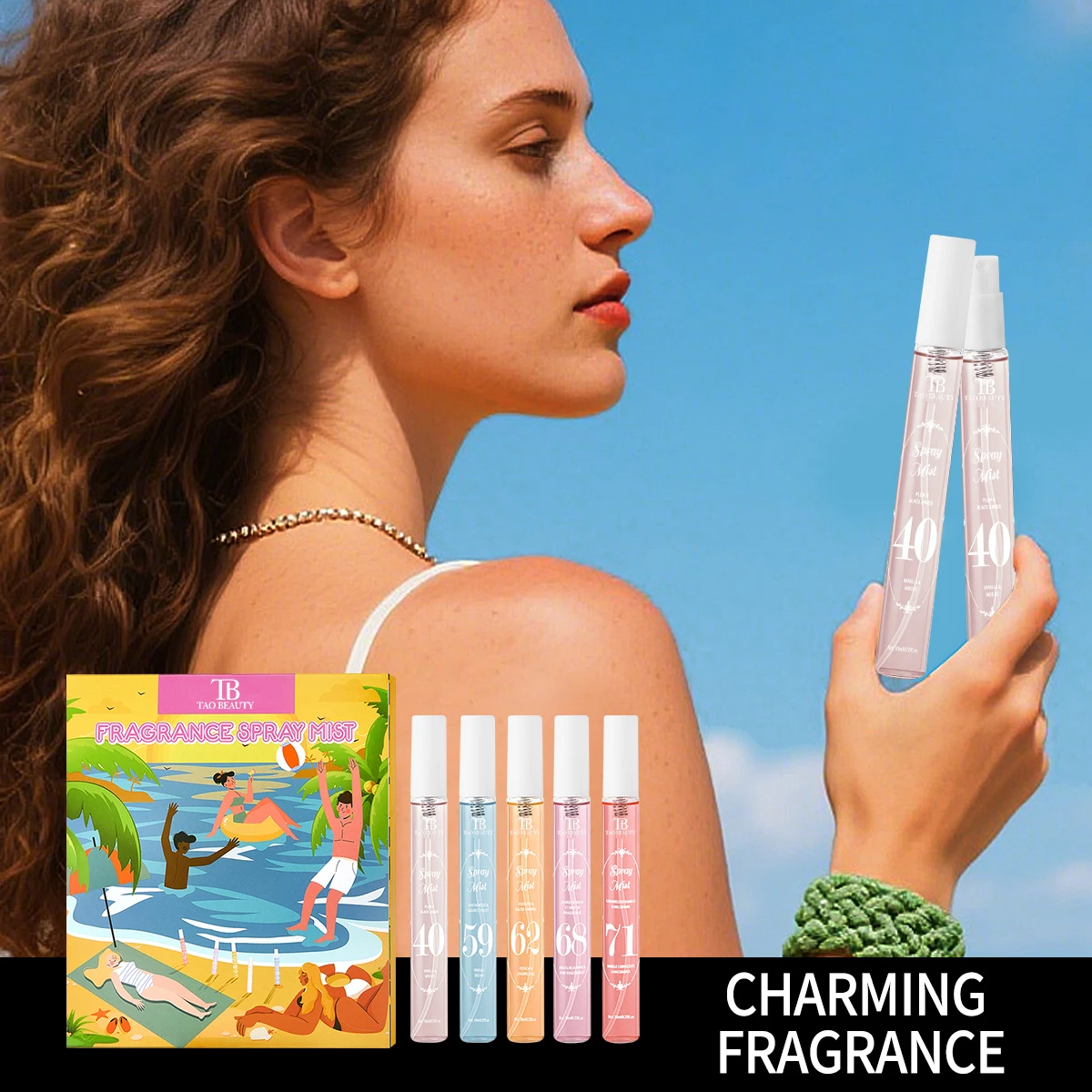5개 향수 스프레이 세트, 천연 향, 우아하고 신선하며 매력적인 향을 발산하며, 데이트 및 일상 사용에 적합