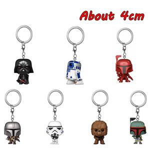 키체인 오비완 케노비 더 차일드 베이비 요다 컵 포함 보바 펫 더 만달로리안 포켓 PVC 피규어 장난감 키링