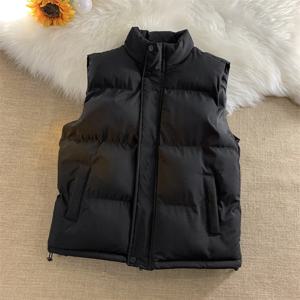 오버사이즈 다운 코튼 조끼 남성용 가을 겨울 아우터 두꺼운 루즈 숄더 패드 스탠드 칼라 재킷 청년 패션