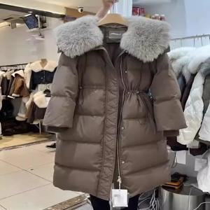 겨울철 편안한 스타일의 루즈핏 롱 코튼 자켓, 퍼 칼라가 있는 두꺼운 따뜻한 브레드 스타일 코트, 한국 버전 캐주얼 아우터웨어