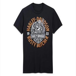 2025년 새로운 핫한 여름 패션 할리 프린트 패턴, 러스티 버처 모터사이클, 레트로 라이딩, 향수를 불러일으키는 스트리트웨어, 티셔츠 탑