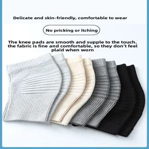 1쌍 가을 & 겨울 캐시미어 무릎 워머 - 고탄력 니트 지지 밴드, 여성용 자전거 타기 전용