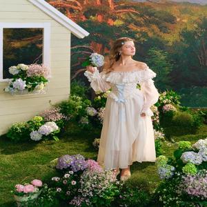 티이하일리 가을 여성 드레스 풀 랜턴 슬리브 롱 맥시 여성복 XS-XL 빈티지 하이 웨이스트 레이스 슬래시 넥 화이트 레이스업 2025