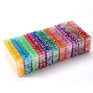 50개 14mm 다채로운 투명 주사위 세트 - 둥근 모서리 보드 게임 주사위 (테이블탑 RPG, D&D, 카지노, 파티 게임용)