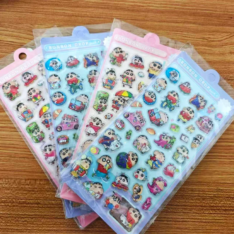 크레용 신짱 릴리프 스티커 만화 독창성 어린이 보상 스티커 패션 섬세한 개성 장식 스티커