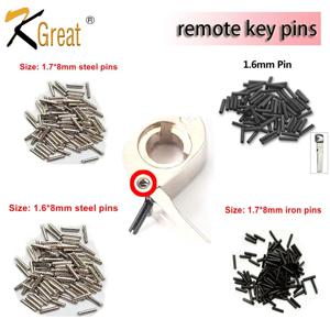 200 개/몫 자동차 키 핀 1.6MM/1.7MM 원격 제어 키 빈 KD Xhorse 접이식 원격 키 블레이드 L:8MM D:1.6MM/1.7MM 고정