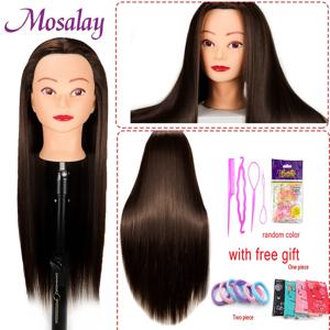 미용사를위한 머리 인형 65cm 머리 합성 마네킹 머리 헤어 스타일 여성 마네킹 헤어 스타일링 스타일링 훈련 머리