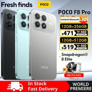 【월드 프리미어】POCO F8 Pro 5G 글로벌 버전 스마트폰 스냅드래곤 ®   8 엘리트 6.59인치 120Hz 하이퍼RGB AMOLED 디스플레이 6210mAh NFC