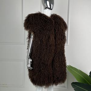 여성용 양털 조끼, 몽골 양털 조끼, 여성 겨울 의류, 2024 패션, 신상