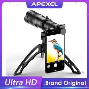 APEXEL 옵션 HD 36X 금속 망원경 망원 렌즈 단안 모바일 렌즈 및 셀카 삼각대, 삼성에 적합한 화웨이 모든 스마트폰용